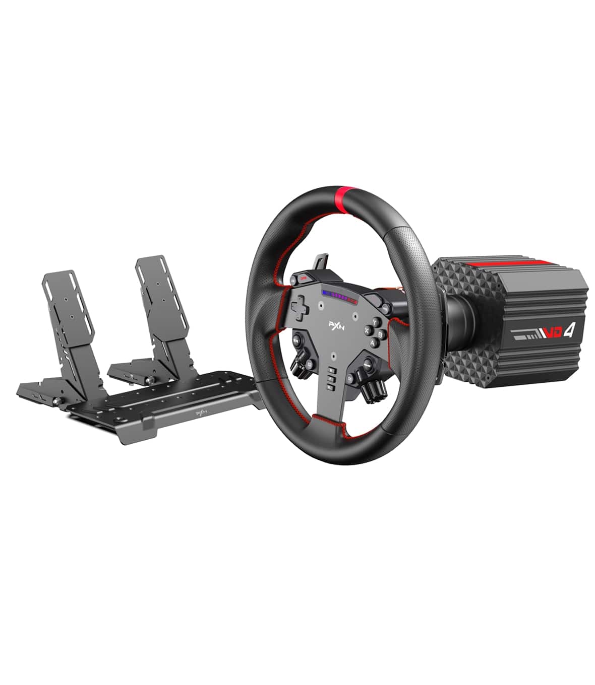 PXN VD4 Kit Volante da Corsa a Trazione Diretta con palette del Cambio + Pedaliera con Sensore Effetto Hall